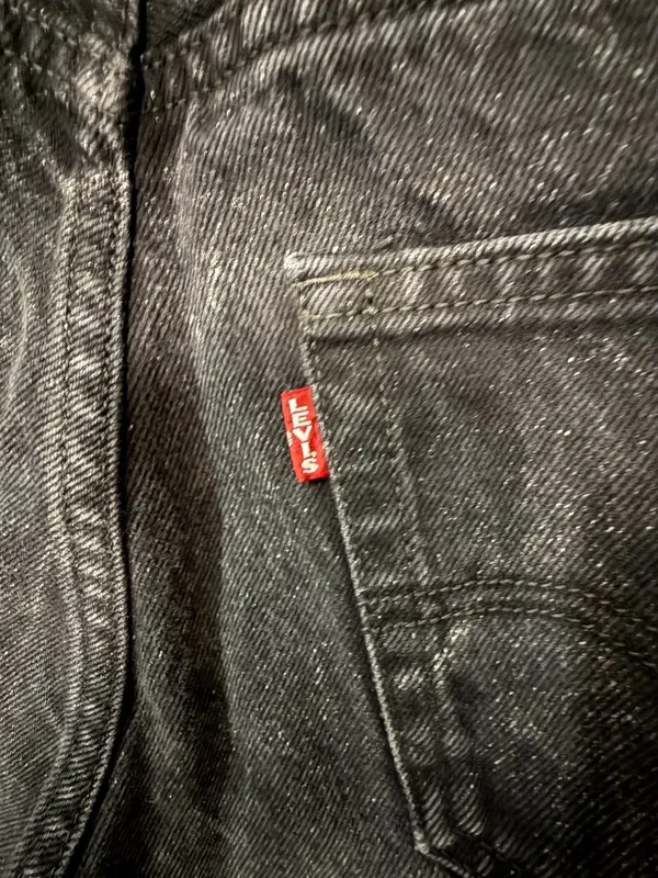 Levi's Premium 501 90s Jeans 28 Fits 29x28 Static Black Noise Grunge $98 - Image 7