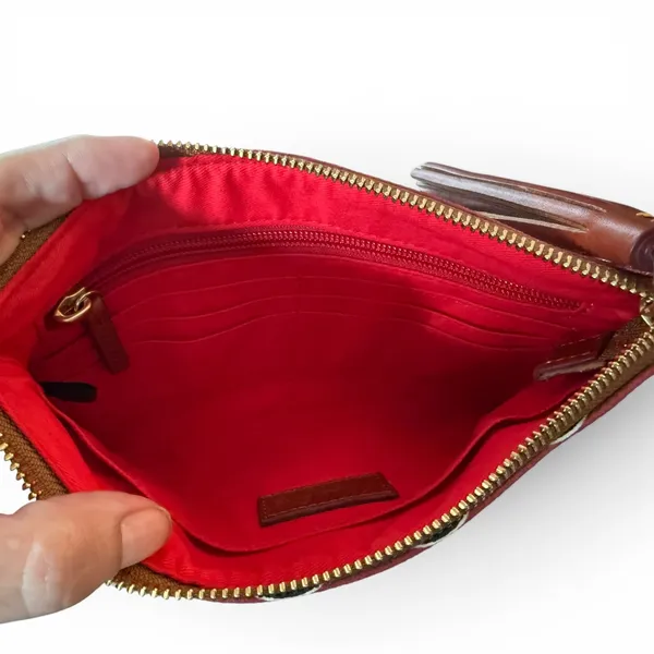 Dooney & Bourke San Francisco 49ers Red Large Tassel Pouch Purse - Image 5