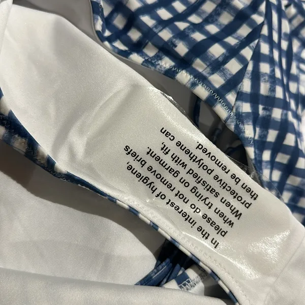NWOT Southern Tide Gingham Lace Up One Piece Swimsuit - Image 3