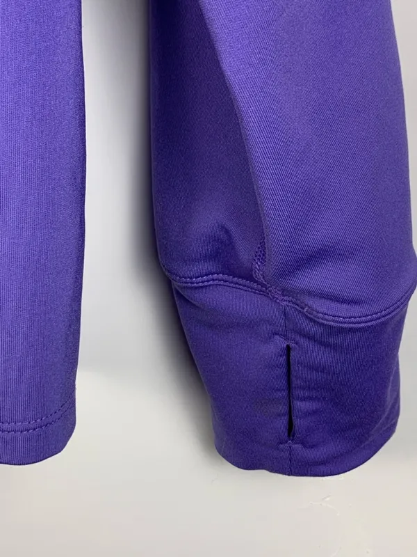 Nike Dri-FIT Womens Half Zip Pullover Purple Running Thumbholes Long Sleeve M - Image 11