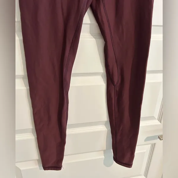 CRZ Yoga Fleece Lined Leggings Burgundy Purple Size XS - Image 3