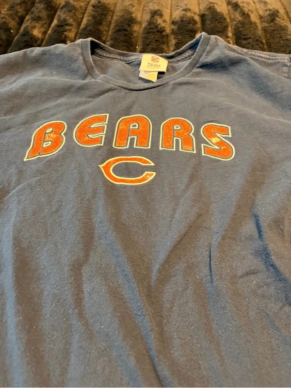 NFL Chicago Bears Blue Short Sleeve Tee with Orange Logo - Image 3