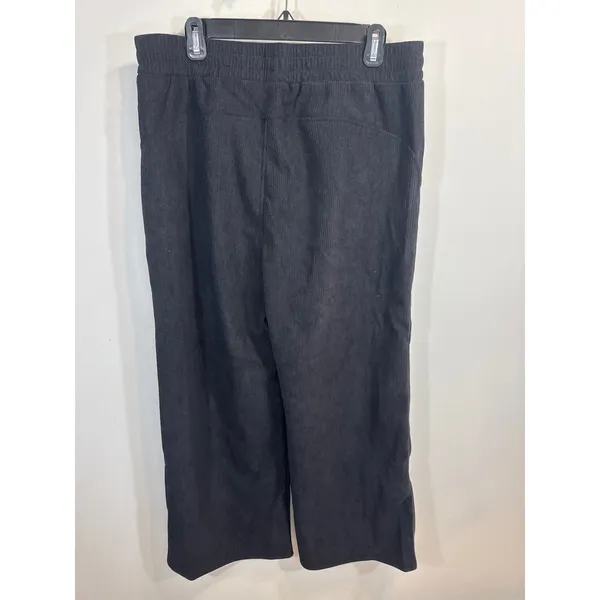Halara Black Corduroy Wide Leg Pants XL Petite Elastic‎ Waist Pockets - Image 6