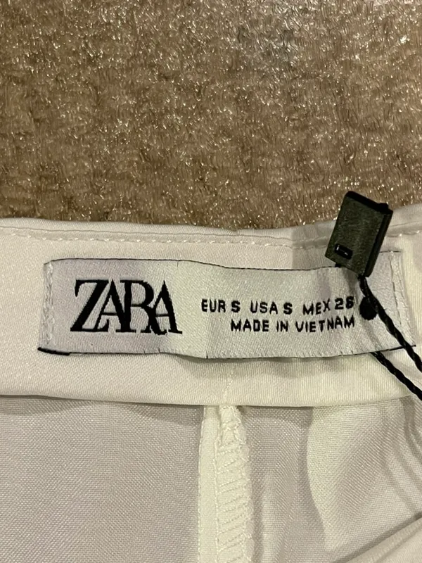 ZARA A-line Satin Off White Midi Skirt. Size S - Image 8