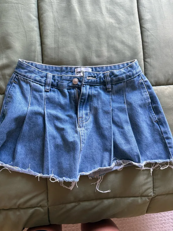Princess Polly Pleated Denim Mini Skirt - Image 4