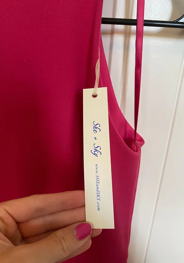 NWT She + Sky High Neck Pink Shift Dress - Image 2