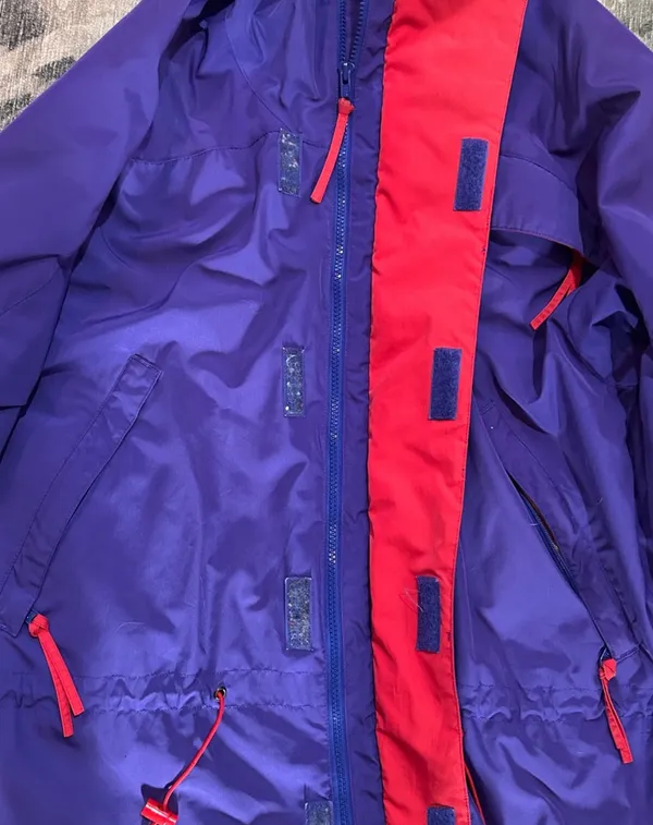 Eastern Mountain Sports Vintage Men’s Rain Jacket Medium Blue Yellow Waterproof Breathable - Image 4
