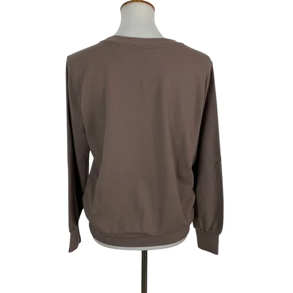 AnyBody Sweater XS Brown Crewneck Pullover Cozy Fall Winter Minimal - Image 4