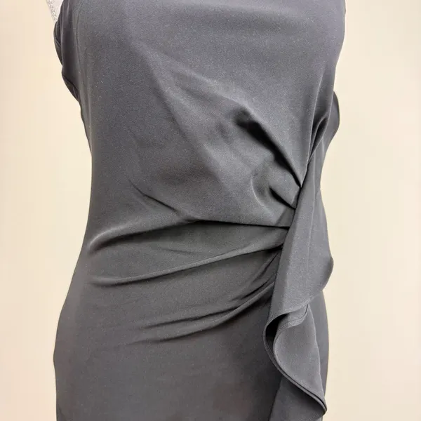 Bardot Likely Rona Ruffle Midi‎ Dress Square Neck Black Cocktail Dress 4/XS - Image 6