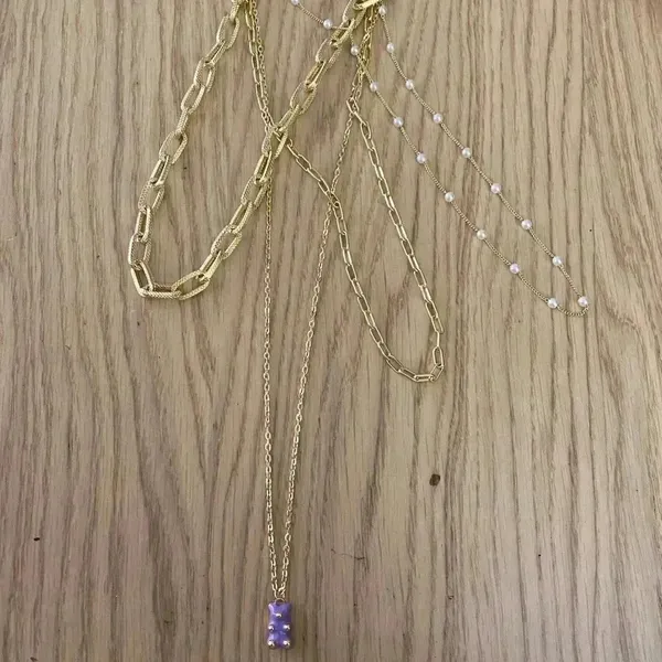 🆕Stitching Necklace Fashion Purple Bear Multi - Image 2