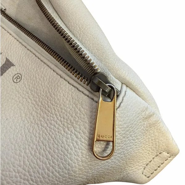Authentic Gucci Print Leather Belt Bag White Logo Web Stripe Crossbody - Image 9