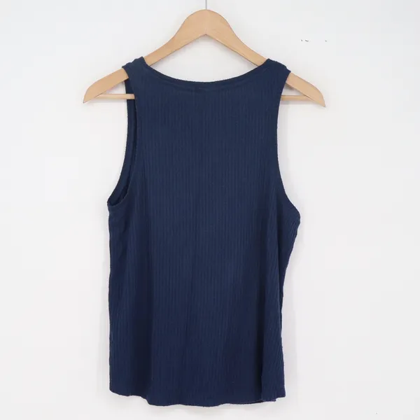 Stars Above Tank Top Womens M Ribbed Navy Blue Sleeveless Scoop Neck Excellent - Image 4