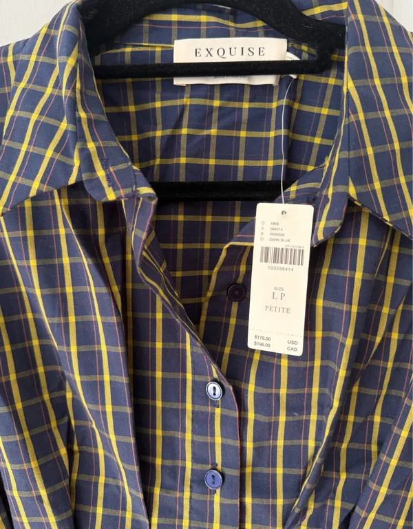 Anthropologie The Tobie Plaid Mini Shirt Dress by Exquise, Size LP - Image 10