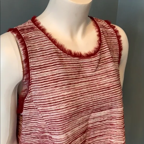 ANTHROPOLOGIE Vanessa Virginia Indira Red Striped Sleeveless Shirt Top - Image 4