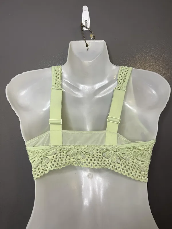 Aerie Bralette Bra Womens Small Green Floral Lace Wireless Lined Longline Soft - Image 4