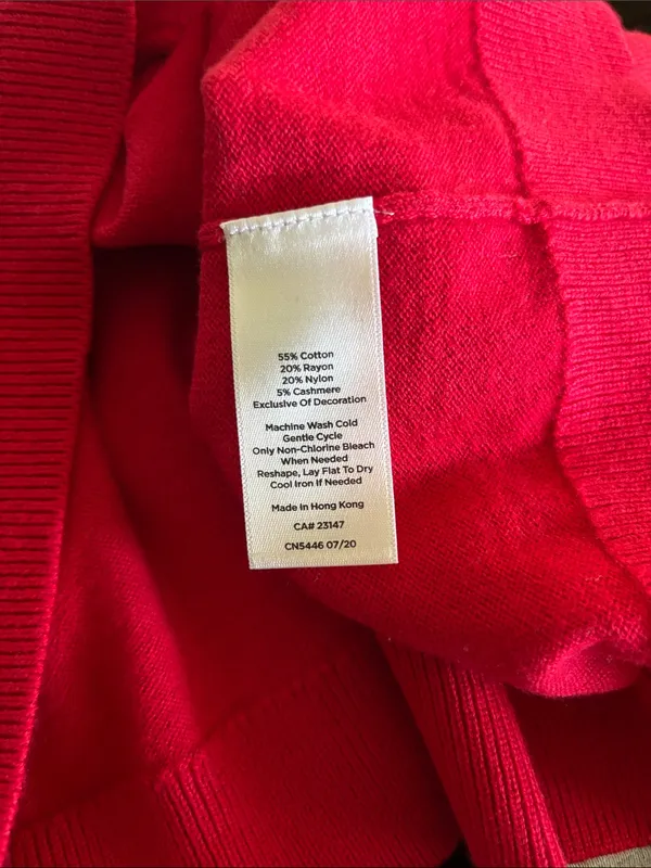 Talbots Cashmere Blend PENGUINS Knit Sweater Sz L Red CrewNeck Fuzzy Soft Lightw - Image 6