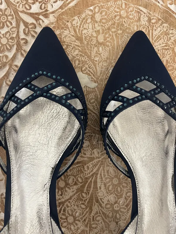 Adrianna Papell Navy Slingbag Heel Pumps  - Image 8