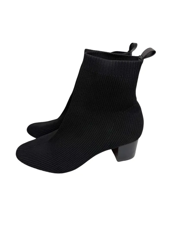 Joie Neely Black Knit Stretch Sock Booties Ankle Boots Size 10 - Image 5