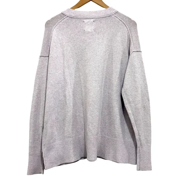 Aerie Women's XXS Lavender Marled‎ Crew Neck Oversized Knit Pullover Sweater - Image 2