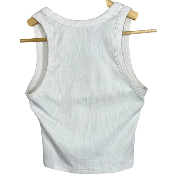 Abercrombie & Fitch Soft AF Essentials White Knit Crop Top Tank Top Women Size M - Image 2