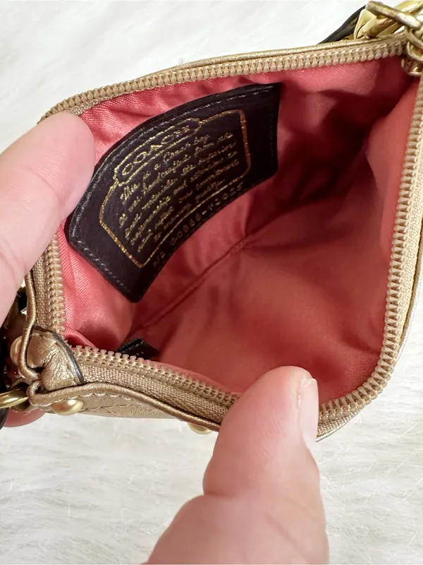 Coach Patchwork Studded Zipper Top Wristlet - Image 3