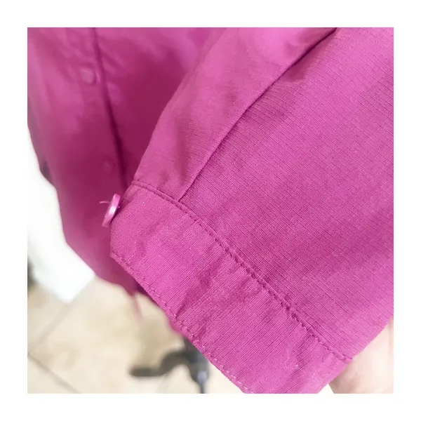 REI Hiking Shirt Womens M Magenta Mesh Lined Long Sleeve Button Down Gorpcore - Image 6