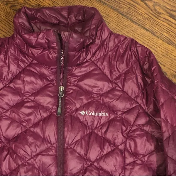 COLUMBIA Women’s Raspberry OmniHeat Quilted Down Jacket MED - Image 2