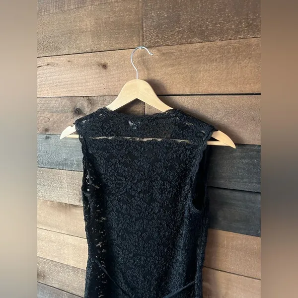 Vintage Laundry by Shelli Segal Black Lace Tunic Dress Button Front Size 4 - Image 13