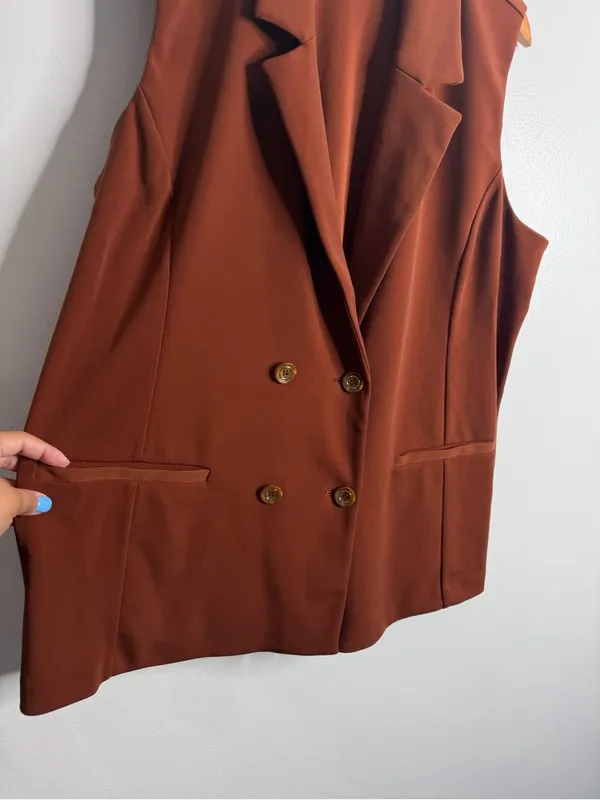 GRAVER Susan Graver Fusion‎ Regular Double Breasted Sleeveless Blazer XL - Image 7