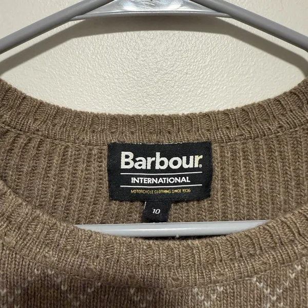 Barbour Lambswool Juno Mocha Brown‎ Sweater Size 10 - Image 2