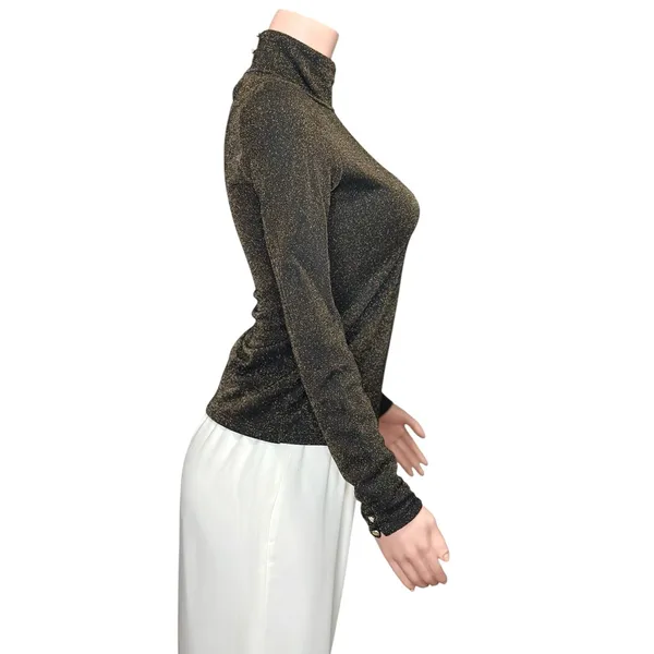 SÉZANE Omaya Long Sleeve Knit Top, Gold, Large - Image 11