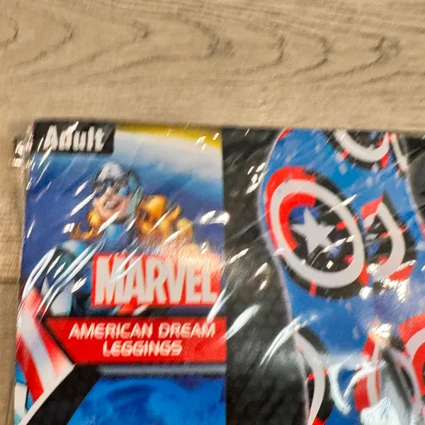 Marvel American Dream Leggings Adult One Size Captain Shield‎ Pattern Halloween - Image 2