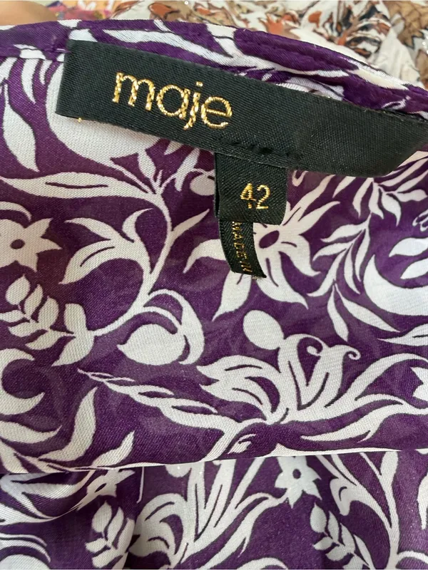 Maje Ronirique Maxi Dress Women's Purple midi‎ dress unicorn floral XL - Image 5