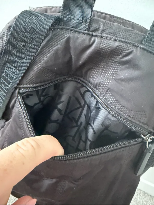Calvin Klein Black Minimalist Nylon Mini Backpack Purse - Image 5