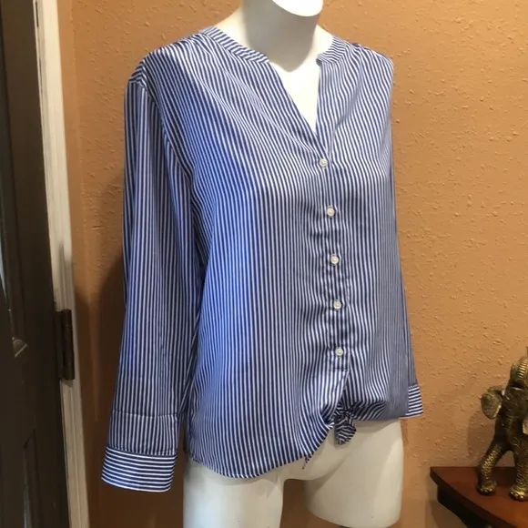 Ann Taylor striped button up blouse - Image 3