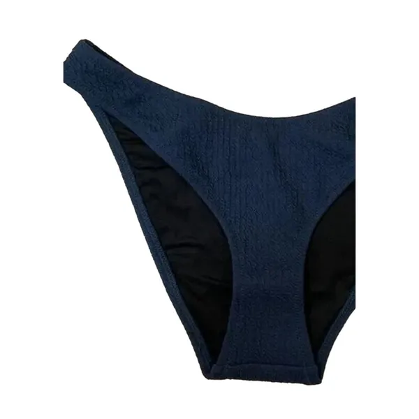 NWT J. Crew Textured Curved Waist Cheeky Bikini Bottom High Cut Leg S Navy Blue - Image 11