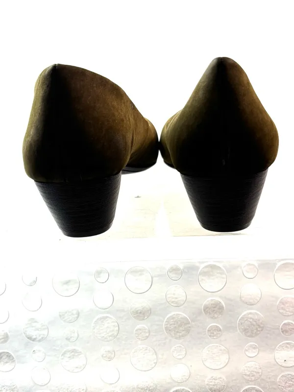 CL Chinese Laundry 9.5 Workwear Olive Pumps Suede Pointed-Toe Padded Heels Shoes - Image 4