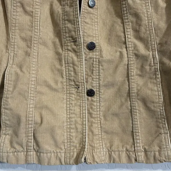 Eddie Bauer Corduroy Trucker Jacket Tan Large Cotton Western Cottagecore Top - Image 6
