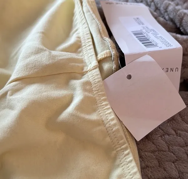 Vintage Carushka Bodywear Pastel Yellow Low-Mid Rise Cuffed Tights/ Leggings Cuffed - Image 10
