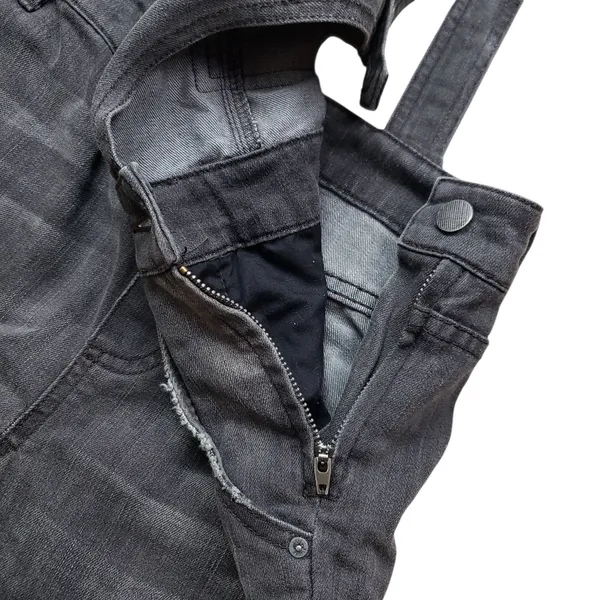 Free People Denim Overalls Womens 26 Black Gray Jumpsuit Coveralls Straight Leg - Image 6