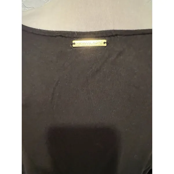 Michael Kors Women’s Short Sleeve Black Shirt Blouse V-neck Casual Medium - Image 5