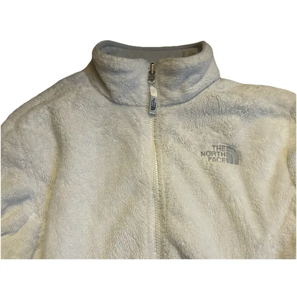 The North Face Women’s Full Zip Fleece Jacket White Size Large Soft Plush Warm - Image 2