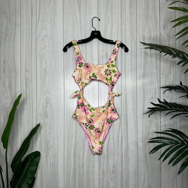 NWT Aerie Tie Cut Out One Piece Cheeky Swimsuit Lip Gloss Boho size S Small - Image 3