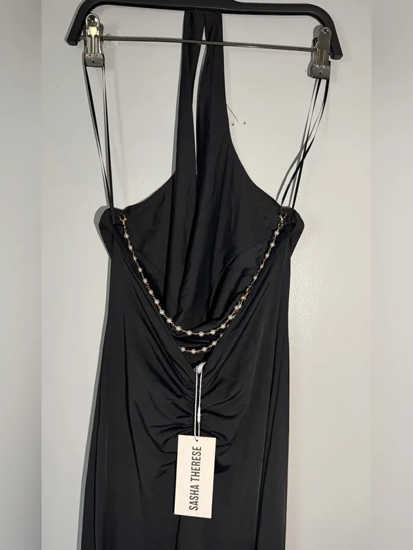 Cowl Neck Black Maxi Dress - Image 4