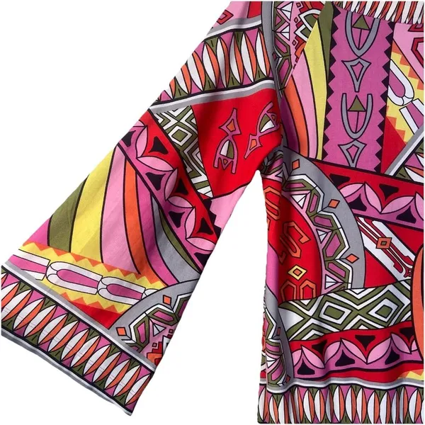 Muse Boston Proper Pink Orange‎ Geometric Shift Drop Waist Retro Dress 12 Light - Image 3