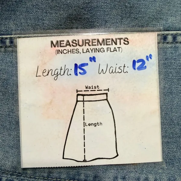 Free People Blue Denim Mini Skirt High Waisted Paneled Back Zip Size 4 - Image 5