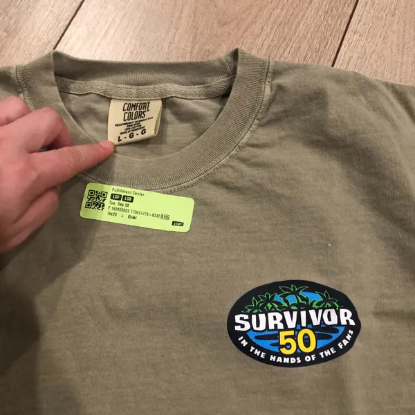 Survivor Comfort Colors T-Shirt 50 Seasons Logo - Khaki - Image 3