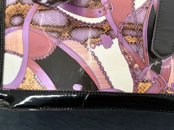 Stylish Black and Purple Women's Vintage Look Handbag - Image 4