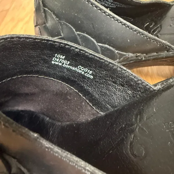 Born Leather Mules Clogs Woven Accent Comfortable Shoes‎ Size 10M Black - Image 5