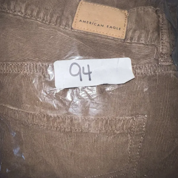 American Eagle Low Rise Skater Jeans Women Brown Corduroy Pants Size 10 Flare‎ - Image 11
